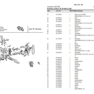 Teileliste für Deutz Fahr DX 3.10, 3.30, 3.50, 3.60, 3.65 StarCab